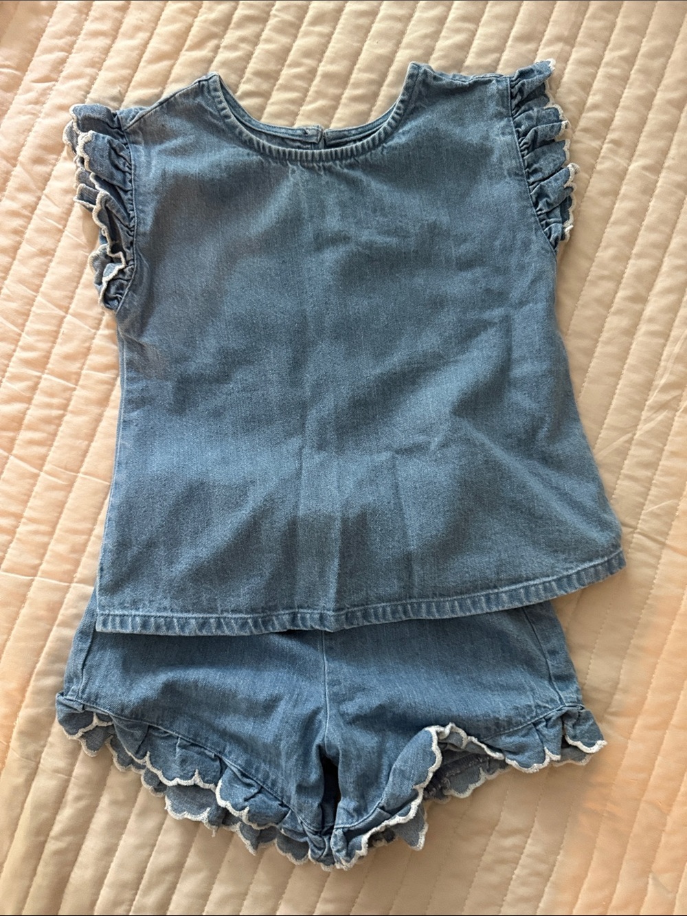 Old Navy Light Blue Denim Ruffle Set